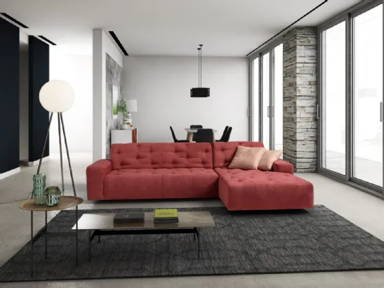 Divano in tessuto trapuntato con penisola Ipomea di Sofangel