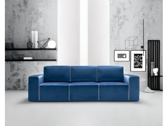 Divano lineare in tessuto con sedute estraibili Wally di Felis