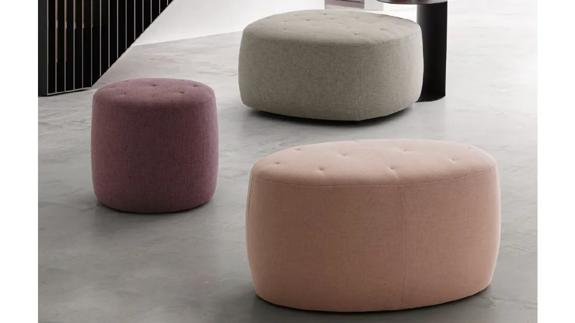 Pouf Bowl, Circus e Wilson in tessuto di Le Comfort