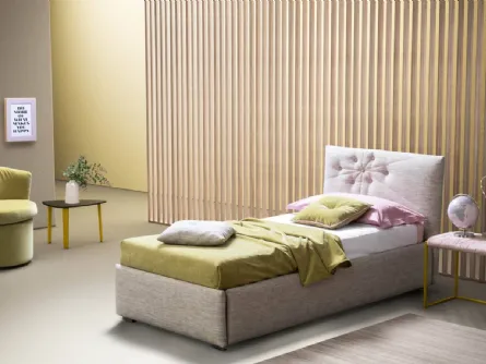 Letto moderno singolo imbottito Bloom di Bside