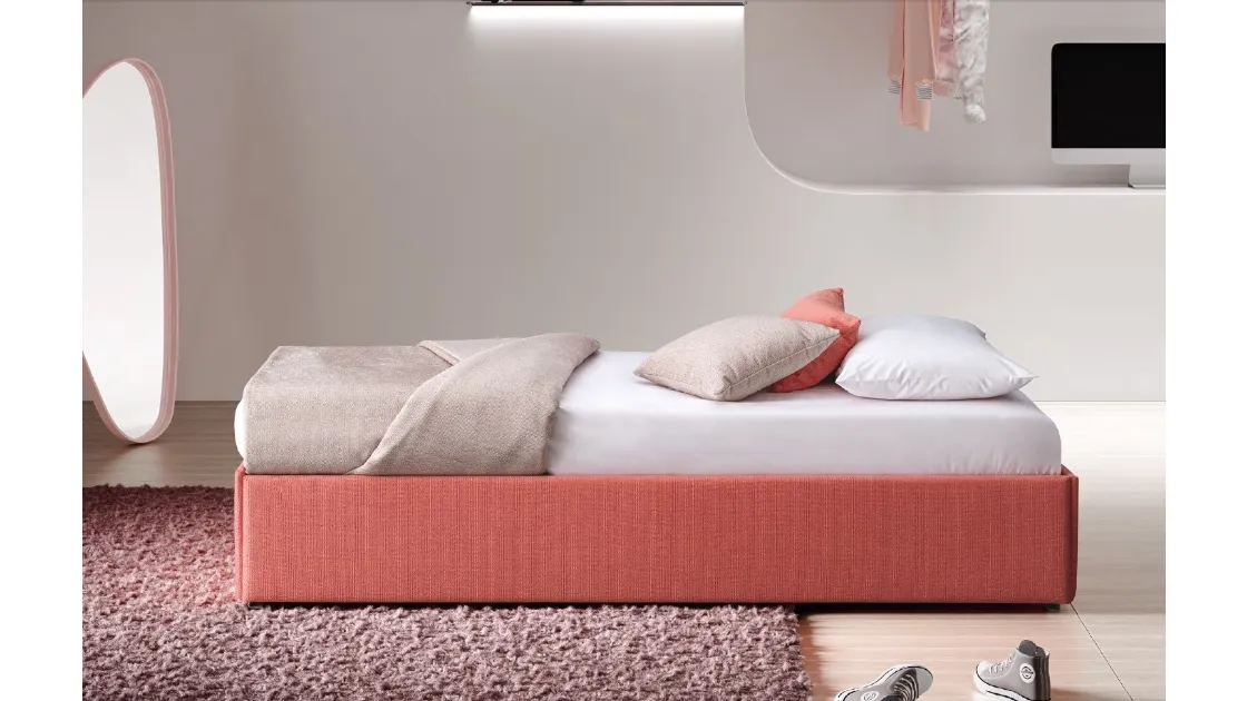 Letto Pervinca in tessuto con letto estraibile di Le Comfort