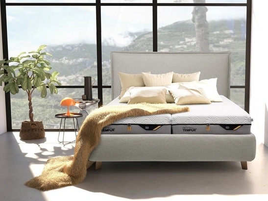Letto matrimoniale Sogno in tessuto imbottito di Tempur