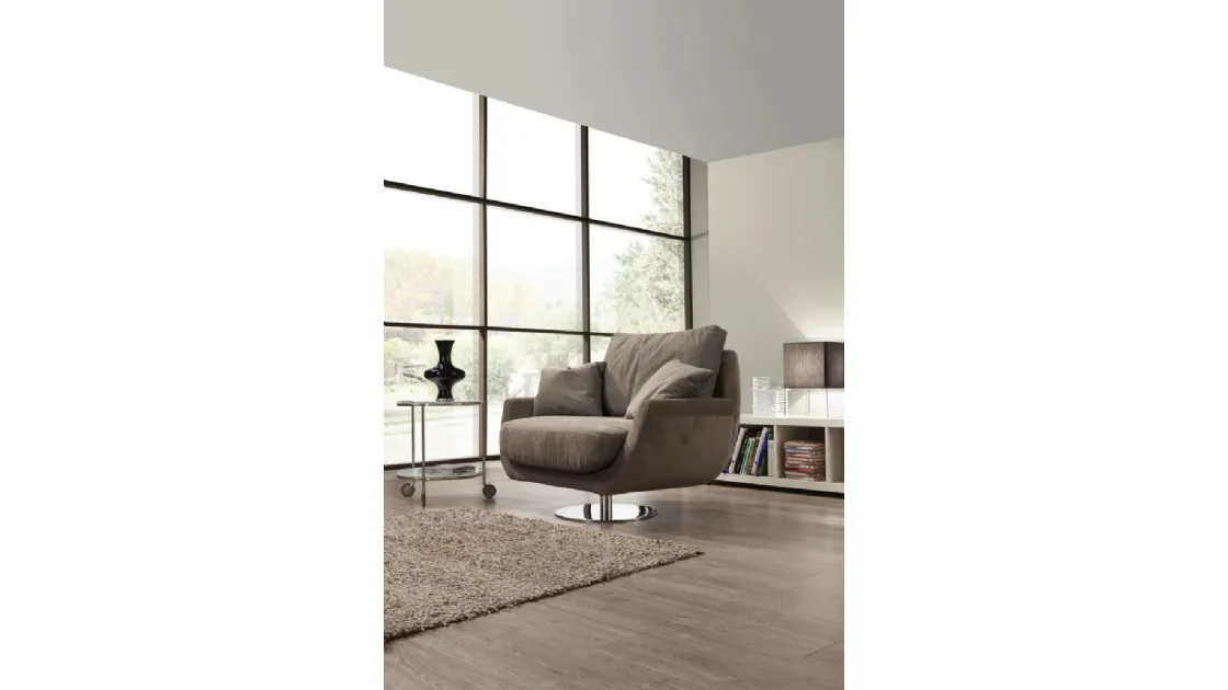 Poltrona Aster Swivel in tessuto imbottito di Sofangel